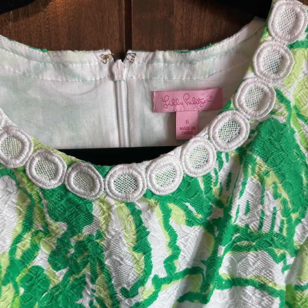 Lilly Pulitzer White & Green Floral Sheath Dress - Picture 2 of 7